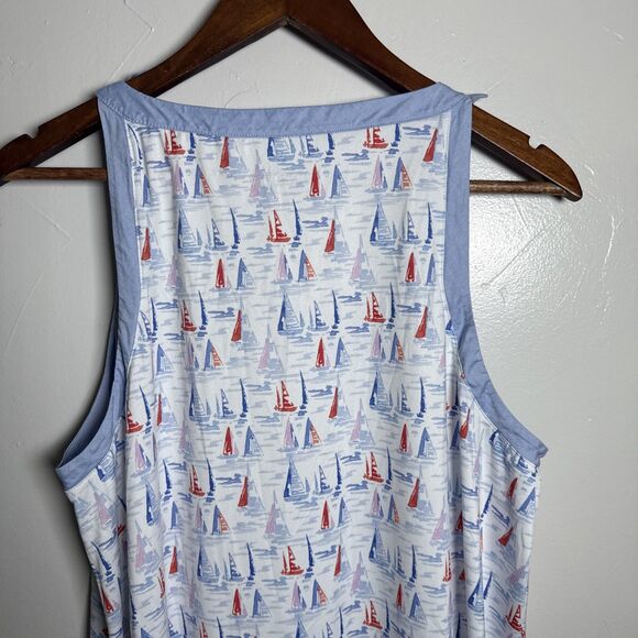 Vineyard Vines Performance Dress Sailboats Women's Size Large - Picture 8 of 14